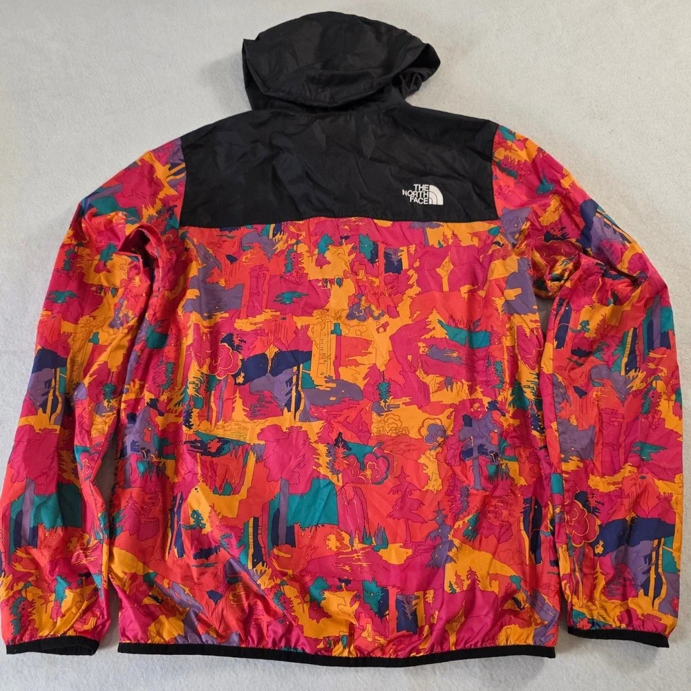 The North Face Fanorak Windbreaker Jacket Men S Multi Color Forest Print READ